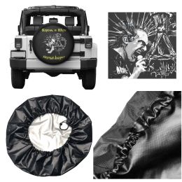 Korol I Shut Spare Wheel Tire Cover Case Bag for Suzuki Russian Horror Punk Band The King and The Jester Vehicle Accessories