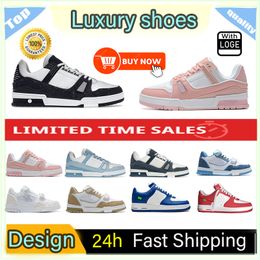 Luxury brand casual shoe design Trainer Fashion leather lace-up Donkey brand suede Black White Pink Red Blue Yellow Green retro sneakers suede for men women