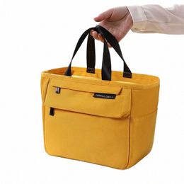 2022 Trendy Yellow Insulated Lunch Bag Office Ladies Thicken Large Portable Thermal Lunch Bags Female Lunch Box Picnic Food Bags P4h3#