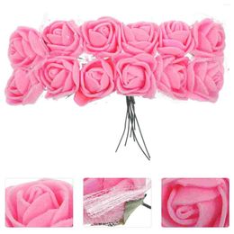 Decorative Flowers 144Pcs Fake Rose Flower Mini Artificial Crafts Making For DIY Headbands