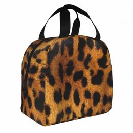 leopard Spot Pattern Insulated Lunch Bags Portable Animal Skin Lunch Ctainer Cooler Bag Lunch Box Tote Beach Picnic Girl Boy 14vw#