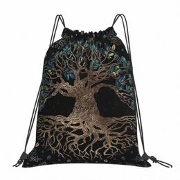 tree Of Life V-Viking Age Cool Print Drawstring Bags Men Women Storage Backpack Teenager Travel Bag Multi-functi Pocket d9RM#