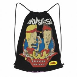 bevis And Butthead Work Sucks Drawstring Backpack Bookbag Softback Storage Bag Bags For Travel Sports Bag S0UH#