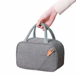 portable Insulated Lunch Bag Waterproof Canvas Cooler Ice Pack Work Food Tote Picnic Thermal Bag for Women Girl Kids Children c6nC#