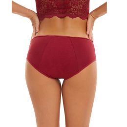 Menstrual Period Underwear for Women Mid Waist Cotton Postpartum Ladies Panties Girls Briefs Solid Color Stretch Briefs