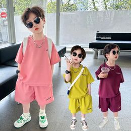Clothing Sets 1 To 7 Years Boy' Summer Cotton Baby Boys Clothes Loose Casual Short T-Shirt Top Pants 2PCS Tracksuit For Kids