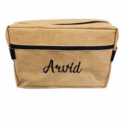 canvas Persalized Name W Storage Bag Embroidery Name Men's Travel Case Pouch Bag Custom Women's Men's Birthday Gift Bags B7dk#