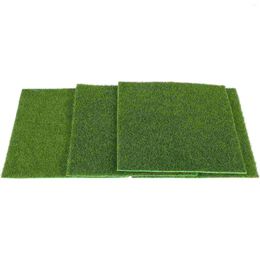 Carpets 4pcs Artificial Garden Grass Life- Fairy Plants Area Rugsature Ornament DIY ( 5 X 9inch )