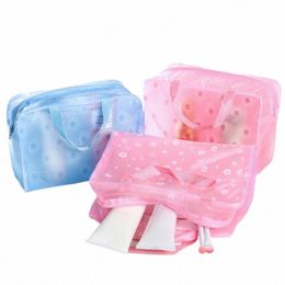 women Makeup Bag Pouch Travel Bath Waterproof PVC Skin Care Cosmetic Toiletries Storage Organizer Transparent Lage Handbag X73v#