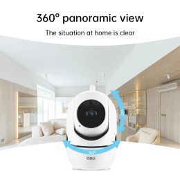 Deli Security Camera Smart Home Indoor APP IP Surveillance Camera AI Detect Automatic Tracking Security Baby Monitor ES104S