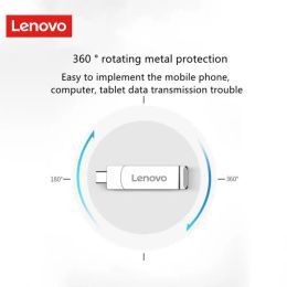 Lenovo 2TB Metal Flash Drive Portable Pen Drive High Speed USB 3.1 Type C Interface Memory Stick 1TB 512GB Memoria Flash Disc