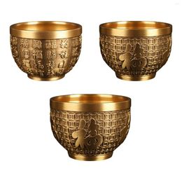 Decorative Figurines Brass Fu Bowl Home Office Decoration Good Luck Rice Cylinder Chinese