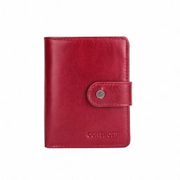 ctact's Genuine Leather Wallet Women Zipper Purses Female Small Walet Lady Wallets for Girls Mey Bag Red Green Blue Colours k9WL#