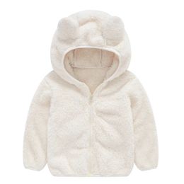 14 Colors Cute Bear Girls Jacket Plush Sweater Autumn Winter Keep Warm Outerwear Zipper Hooded Boys Coat 1-6 Years Kids Clothes