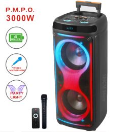 Speakers 3000W Peak Power Double 8inch Portable caixa de som Bluetooth Speaker Wireless Subwoofer Music SoundBox Outdoor Karaoke Column