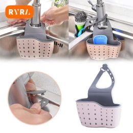 Kitchen Storage Drain Basket Kitchen Sink Holder Adjustable Soap Sponge Shelf Hanging Drain Basket Bag Kitchen Accessories