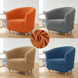 Chair Covers Polar Fleece Club Sofa Cover Stretch Tub Slipcover Solid Colour Single Couch For Study Bar Counter Living Room Home