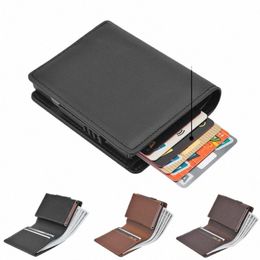 men Credit Card Holder RFID Blocking Bifold Men's Wallet Anti-theft Brush Anti-magnetic Card Holder Card Box b7a5#