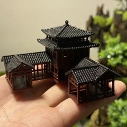 Plastics Chinese Style Ancient Architectural Model Aquarium Micro Landscape Bonsai 3D Printing Art Decoration Ornament ZD262 240325