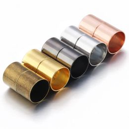 SAUVOO 5pcs/lot Brass Cylindrical Strong Magnetic Clasps Buckle Fit Leather Cord Bracelet Connectors DIY Jewellery Accessories