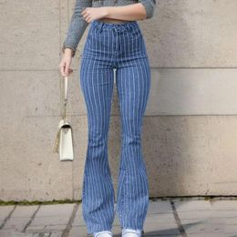 Women's Jeans Vintage High Waist Striped Skinny For Women Autumn Style Slimming And Figure Flattering Long Pants Pantalones De Mujer