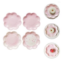 Disposable Dinnerware 8 Pcs Paper Tray Flower Shaped Plates Serving Utensils Party Vintage