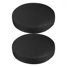 Chair Covers 2pcs Bar Stool Round Cover Dinning Slipcovers Stretchable Protector Clothes For Home Black