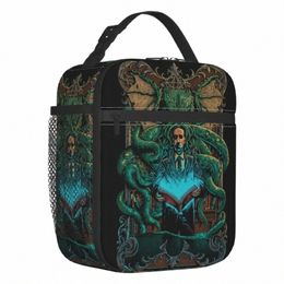 call Of Cthulhu Resuable Lunch Boxes for Women Lovecraft Horror Ficti Film Fan Thermal Cooler Food Insulated Lunch Bag School t44a#