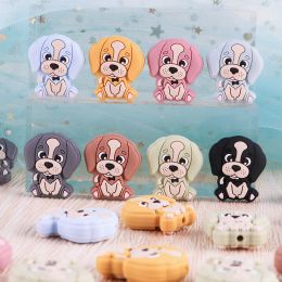 5pcs/10pcs Cute Dog Silicone Beads Food Grade Pendants DIY Pacifier Chain Jewelry Accessories Baby Toys