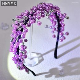 Hair Clips HNYYX Pearl Headband Sparkling Rhinestone Hairhoop Fashion Accessories For Women Wedding Party Jewellery Daily Tiara A80