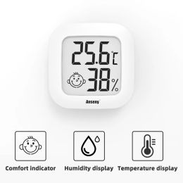 Smiley Mini Thermometer Indoor and Outdoor LCD Digital Temperature Room Hygrometer Meter Sensor Hygrometer Temperature for Home