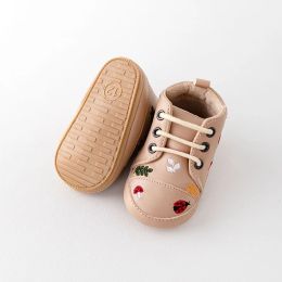 Baby Casual Shoes Cute Infant Flats PU Leather Embroidery Soft Sole Non-slip First Walker Moccasins Toddler Shoes for Girls Boys