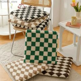 Cushion/Decorative Pillow Ins grid mat anti slip square soft cushion sofa student chair sofa cushion home office decoration sofa cushion Y240401