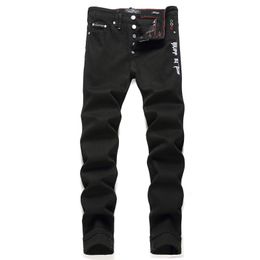 purple jeans mens luxury jeans designer jeans pant stacked trousers biker embroidery ripped for trend size jeans men tears european jean hombre mens pants #9401