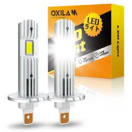 OXILAM 2Pcs Mini H1 LED Canbus No Error Without Fan 6500K Super White 12000LM 60W Head Light H1 Bulb 12V Car Lamp Plug and Play