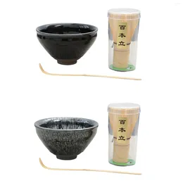 Teaware Sets 3 Pieces Chinese Matcha Whisk Set Ceremony Accessory Ceramic For Gift