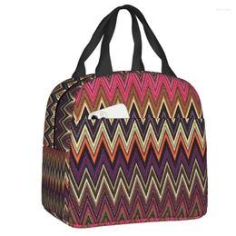 Storage Bags Custom Home Zigzag Multicolor Bag Men Women Warm Cooler Insulated Lunch Box For Adult Office