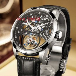 JINLERY high quality new tourbillon mechanical watches moissanite skeleton tourbillon mechanical watch for men automatic