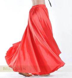 Waist 37 inch Professional Women Belly Dancing Clothes 360 Degree Skirts Flamenco Skirts Satin Belly Dance Skirt