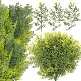 Decorative Flowers 1/10Pcs Christmas Artificial Pine Needle Tree Branches Simulation Green Plants DIY Wreath Fake Leaves Year Party Decor