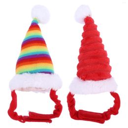 Dog Apparel 2 Pcs Hamster Christmas Hat Party Hats Pet Cosplay Prop Santa Decoration Xmas Fluff