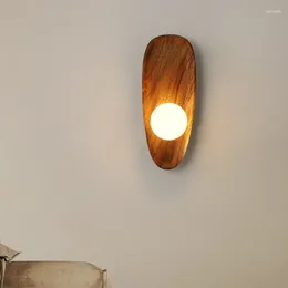 Wall Lamp Wooden Home Decorations Art I Vintage Retro Lighting For Bedroom Living Room Corridor Aside Sconce