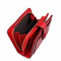 women Wallets 2023 New Luxury Red Black Small Mini Coin Purse Hasp Card Holder Lady Wallet Zipper Female Leather Buckle Purse a2Ak#
