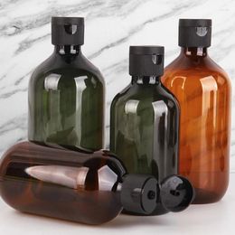 Storage Bottles 300/500ML Refillable Bottle Brown Green Shampoo Shower Gel Flip/Squeeze Large Capacity Pure Dew No Spill Durable Tool