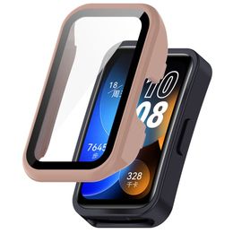 For Huawei Band 8 Housing Case Tempered Film Screen Protector Shockproof One-piece Shell Smart Watch Bumper Cover