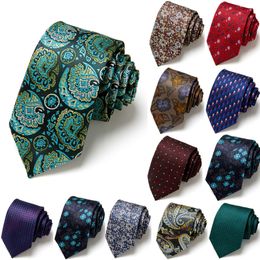 36 Styles Men's Tie 7.5cm Blue Necktie Green & Orange Silk Gravatas for Men Paisley Floral Fit Wedding Workplace Slim Ties