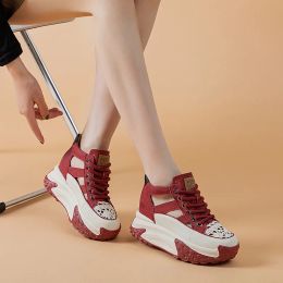 GKTINOO Genuine Leather Women Platform Sandals Wedges Shoes Hollow Women Summer Height Increasing Sneakers Elegant Ankle Boots