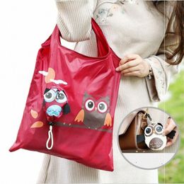 cute Animal Owl Shape Foldable Shop Bag Reusable Tote Bag Portable Travel Shoulder Bag Folding Storage Bags Home Organizator e3Uv#