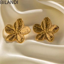 Stud Earrings Bilandi Fashion Jewellery Vintage Temperament Gold Colour Flower For Women Girl Party Gifts Simply Design Ear Accessories