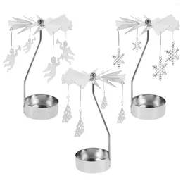 Candle Holders 3 Pcs Tea Lights Swivel Holder Candlelit Dinner Ornament Table Decors Party